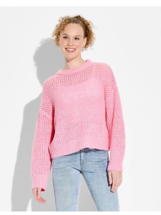 wild fable Sweaters - Wild Fable Women's Openwork Crewneck Pullover Sweater Pink NWT
